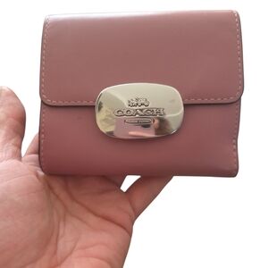 Coach Pink Leather Flap Wallet Madison Style – Silver Hardware – Excellent Condi